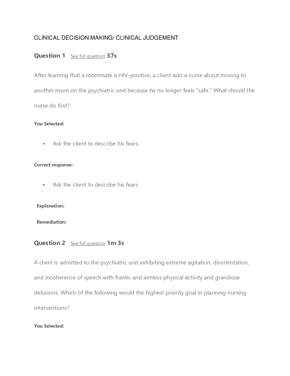 Preview image of NURSING CLINICAL DECISION MAKING CLINICAL JUDGEMENT document